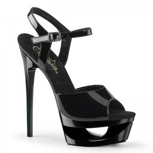 Black Pleaser Eclipse-609 Women's Platform Heels Sandals | AU VOAIFPX