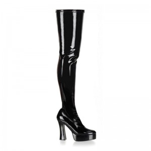 Black Pleaser Electra-3000Z Women's Thigh High Boots | AUSTRALIA NPTMR