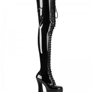 Black Pleaser Electra-3023 Women's Thigh High Boots | AUSTRALIA QRNUH