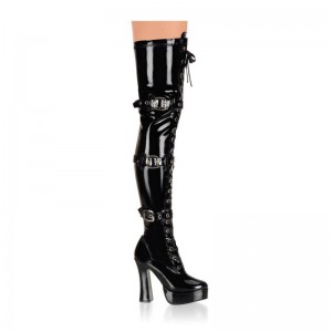 Black Pleaser Electra-3028 Women's Thigh High Boots | AU LHSRAPU