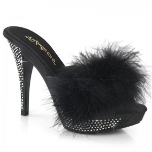 Black Pleaser Elegant-401F Women's Platform Slides | AU JQFMTPG