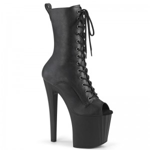 Black Pleaser Enchant-1041 Vegan Leather Women's Heels Boots | AU TUBCFKO