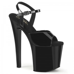 Black Pleaser Enchant-709 Women's Platform Heels Sandals | AU TYNKPUQ