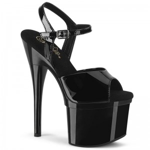 Black Pleaser Esteem-709 Women's Platform Heels Sandals | AUSTRALIA ZHRXU