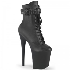 Black Pleaser Flamingo-1020STR Vegan Leather Women's Heels Boots | AU ZRYFQPS