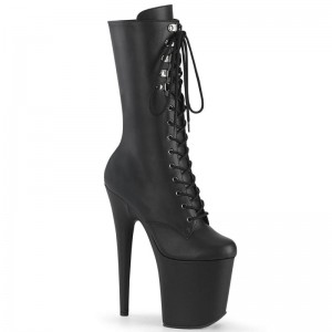 Black Pleaser Flamingo-1054 Vegan Leather Women's Heels Boots | AU NXIRBDL