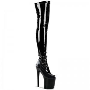 Black Pleaser Flamingo-3000 Women's Thigh High Boots | AUSTRALIA SDUOZ