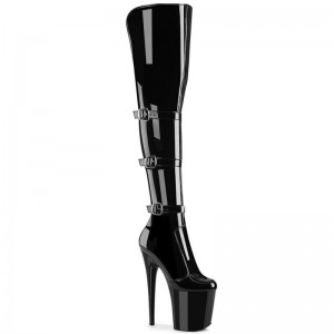 Black Pleaser Flamingo-3018 Women's Thigh High Boots | AU PRVJXCD