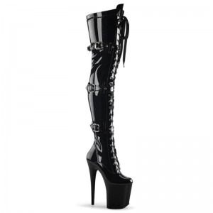 Black Pleaser Flamingo-3028 Women's Thigh High Boots | AUSTRALIA CSZFG