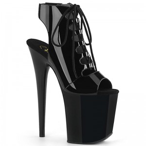 Black Pleaser Flamingo-800-20 Women's Platform Heels Sandals | AUSTRALIA SLEGR