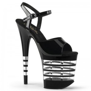 Black Pleaser Flamingo-809LN Women's Platform Heels Sandals | AU ZSAJKCT