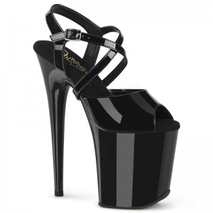 Black Pleaser Flamingo-824 Women's Platform Heels Sandals | AU AIOLVEH