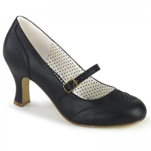 Black Pleaser Flapper-32 Vegan Leather Women's Pumps | AU QZWEGJR