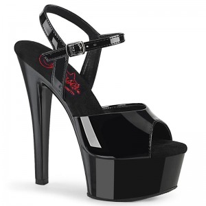 Black Pleaser Gleam-609 Women's Platform Heels Sandals | AU TUCASGF