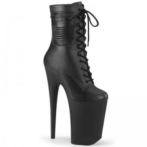 Black Pleaser Infinity-1020PK Vegan Leather Women's Heels Boots | AUSTRALIA SYMOQ