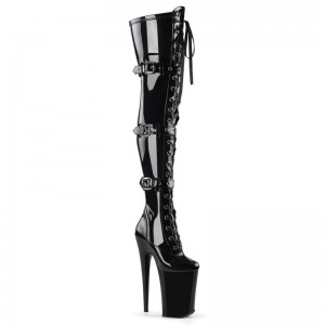 Black Pleaser Infinity-3028 Women's Thigh High Boots | AUSTRALIA KHIWA