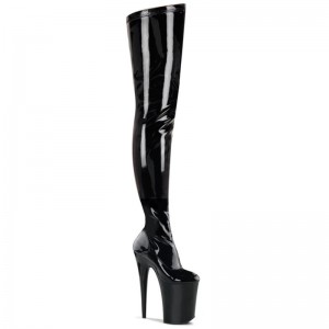 Black Pleaser Infinity-4000 Women's Thigh High Boots | AUSTRALIA FDRGU