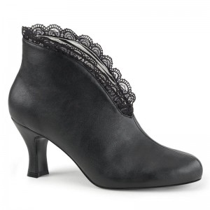 Black Pleaser Jenna-105 Vegan Leather Women's Heels Boots | AUSTRALIA JSUNK