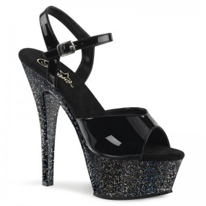 Black Pleaser Kiss-209MG Women's Platform Heels Sandals | AU RNQOFIX