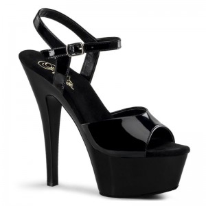 Black Pleaser Kiss-209 Women's Platform Heels Sandals | AUSTRALIA UICDY