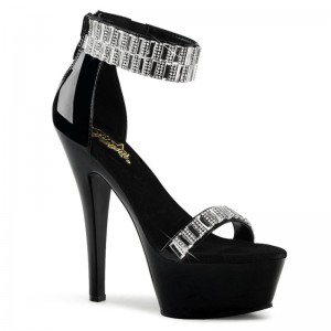 Black Pleaser Kiss-269RS Women's Platform Heels Sandals | AU QDJFKGN