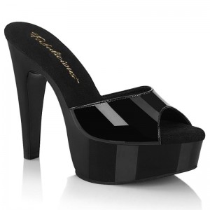 Black Pleaser Martini-501 Women's Platform Slides | AU NMEWVZI