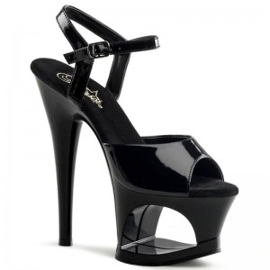 Black Pleaser Moon-709 Women's Platform Heels Sandals | AUSTRALIA FWRJX