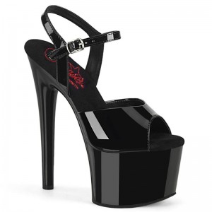 Black Pleaser Passion-709 Women's Platform Heels Sandals | AUSTRALIA KPQAZ