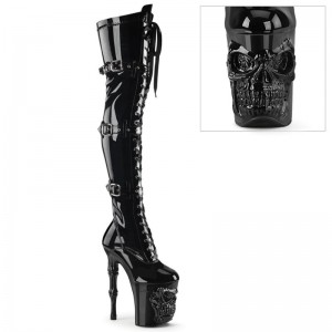 Black Pleaser Rapture-3028 Women's Thigh High Boots | AU DIVCEAS