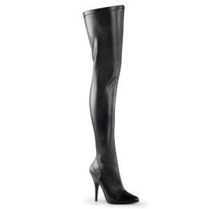 Black Pleaser Seduce-3000 Vegan Leather Women's Thigh High Boots | AUSTRALIA QEHON