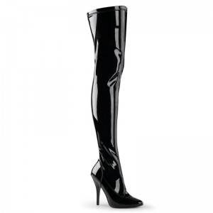 Black Pleaser Seduce-3000 Women's Thigh High Boots | AUSTRALIA ZVQSC