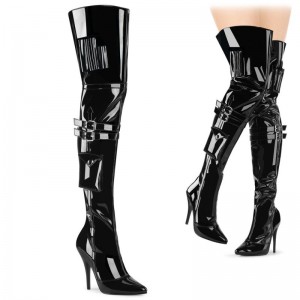 Black Pleaser Seduce-3019 Women's Thigh High Boots | AUSTRALIA JLMZR