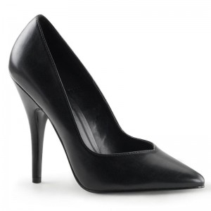 Black Pleaser Seduce-420V Vegan Leather Women's Pumps | AUSTRALIA WBRXN