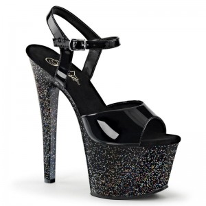 Black Pleaser Sky-309MG Women's Platform Heels Sandals | AU CTOBPFK