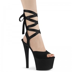 Black Pleaser Sky-334 Women's Platform Heels Sandals | AU PXWAULT