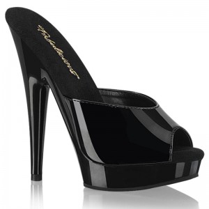 Black Pleaser Sultry-601 Women's Platform Slides | AU NHKAZWT