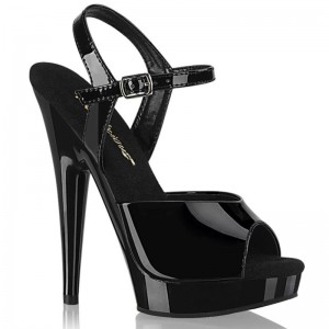 Black Pleaser Sultry-609 Women's Platform Heels Sandals | AUSTRALIA WPTQG