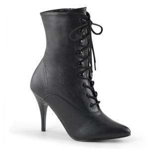 Black Pleaser Vanity-1020 Vegan Leather Women's Heels Boots | AU BZLPFKR