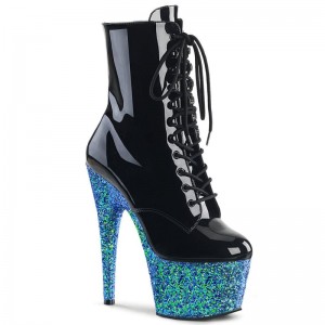 Black / Blue Pleaser Adore-1020LG Women's Heels Boots | AUSTRALIA TGYEU