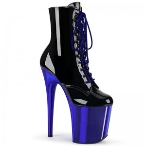 Black / Blue Pleaser Flamingo-1020 Women's Heels Boots | AU GYHBOMT