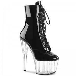 Black / Clear Pleaser Adore-1020 Women's Heels Boots | AU AKMPTNW