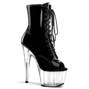 Black / Clear Pleaser Adore-1021 Women's Heels Boots | AUSTRALIA ZYELU