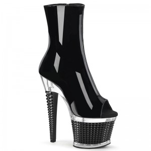 Black / Clear Pleaser Spectator-1012 Women's Heels Boots | AU WNXGVAJ