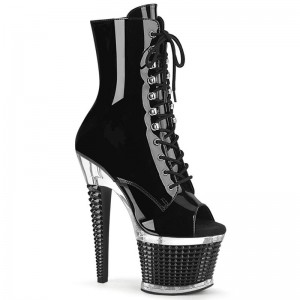 Black / Clear Pleaser Spectator-1021 Women's Heels Boots | AUSTRALIA PWBLZ