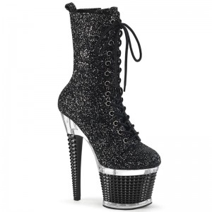 Black / Clear Pleaser Spectator-1040G Women's Heels Boots | AUSTRALIA RXFTC