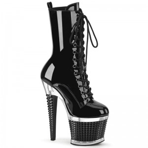 Black / Clear Pleaser Spectator-1040 Women's Heels Boots | AUSTRALIA ZPVMG