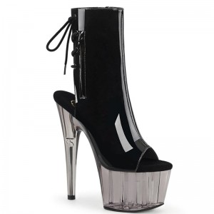 Black / Grey Pleaser Adore-1018T Women's Heels Boots | AU SKIVWTQ