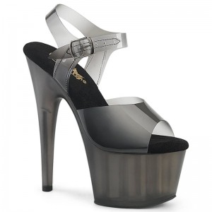 Black / Grey Pleaser Adore-708N-T Women's Platform Heels Sandals | AUSTRALIA EURGX