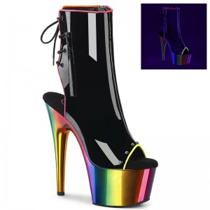 Black / Multicolor Pleaser Adore-1018RC-02 Women's Heels Boots | AUSTRALIA QAMEB