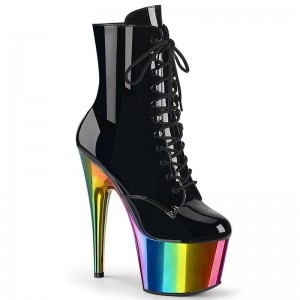 Black / Multicolor Pleaser Adore-1020RC Women's Heels Boots | AU DZMAQJR